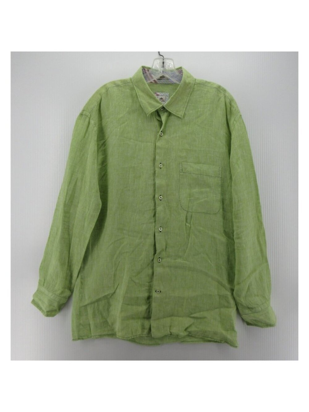 Peter Millar Shirt Large Linen Button Down Pocket Woven Flip Cuffs